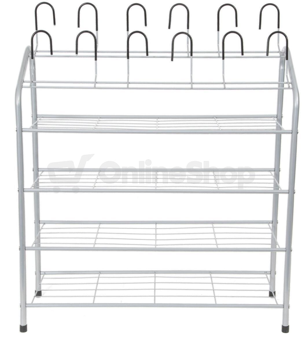 Kovový botník Compactor Harry na 18 párů bot, 69,5 x 27,5 x 88 cm