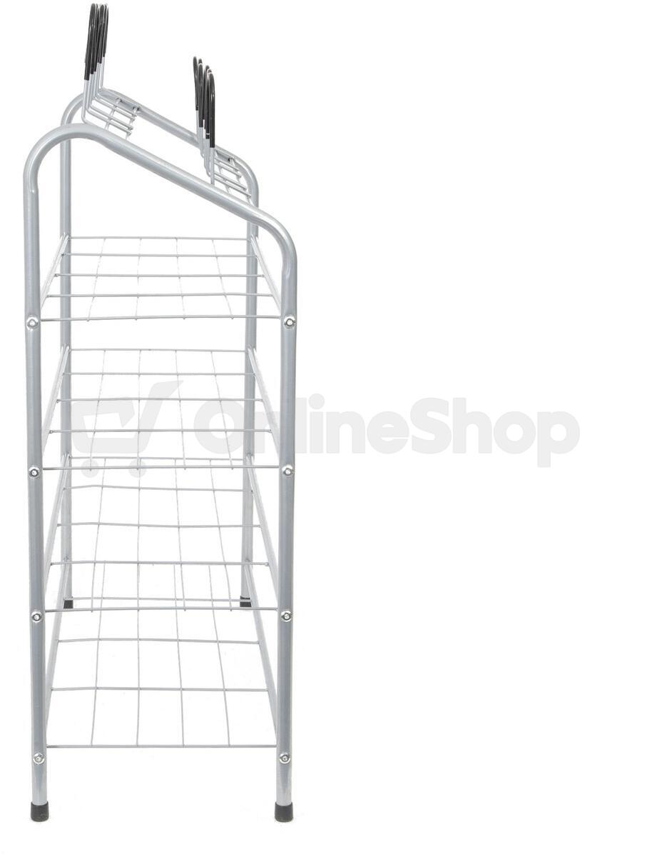Kovový botník Compactor Harry na 18 párů bot, 69,5 x 27,5 x 88 cm