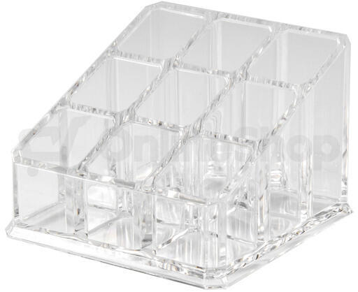 Organizér na rtěnky Compactor – 9 přihrádek, čirý plast
