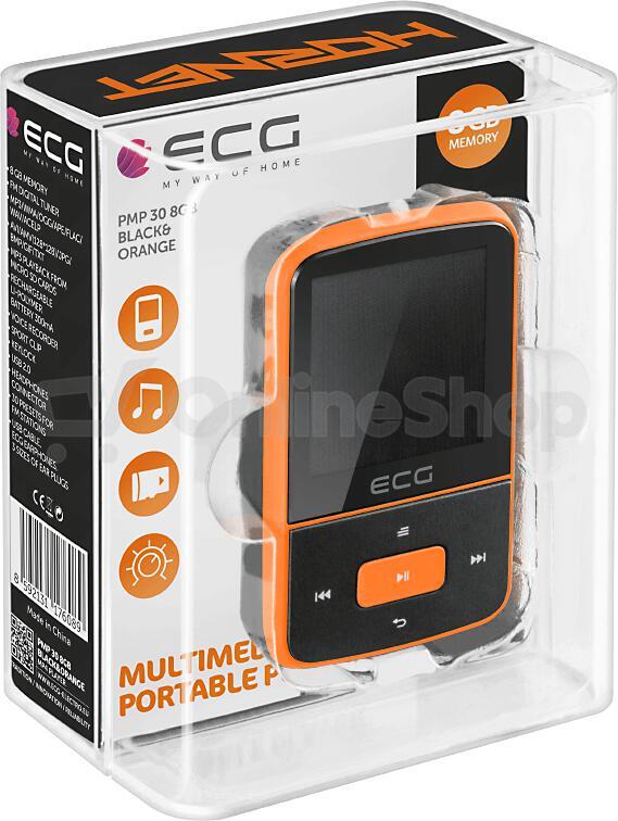 MP4 přehrávač ECG PMP 30 8GB, černo/oranžový