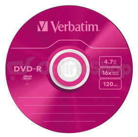 VERBATIM DVD-R 4,7GB/ 16x/ slim colour/ 5pack (43557)