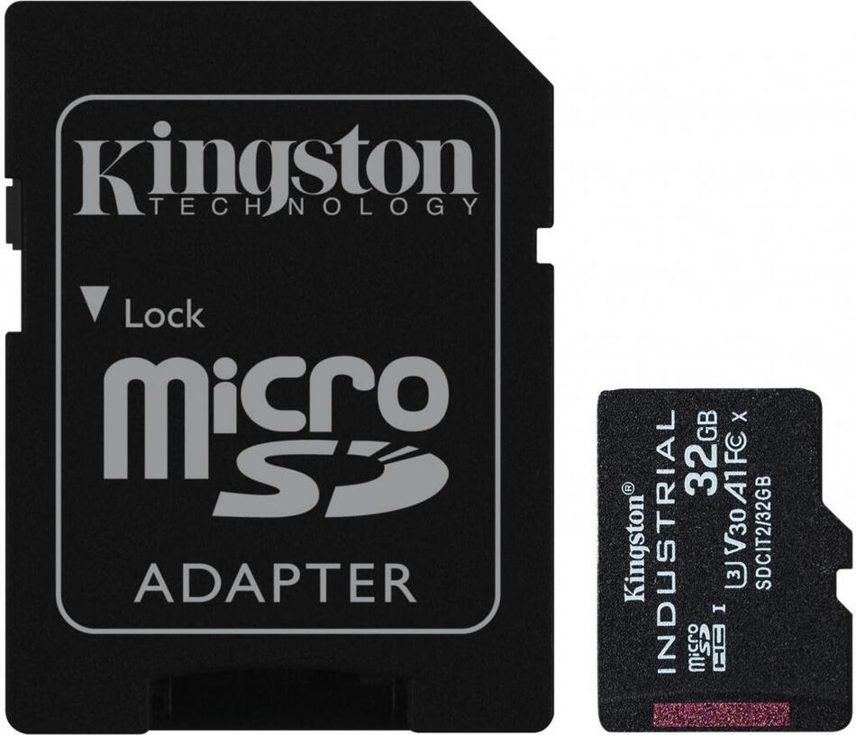 Kingston MicroSDHC karta 32GB Industrial C10 A1 pSLC Card + SD Adapter (SDCIT2/32GB)
