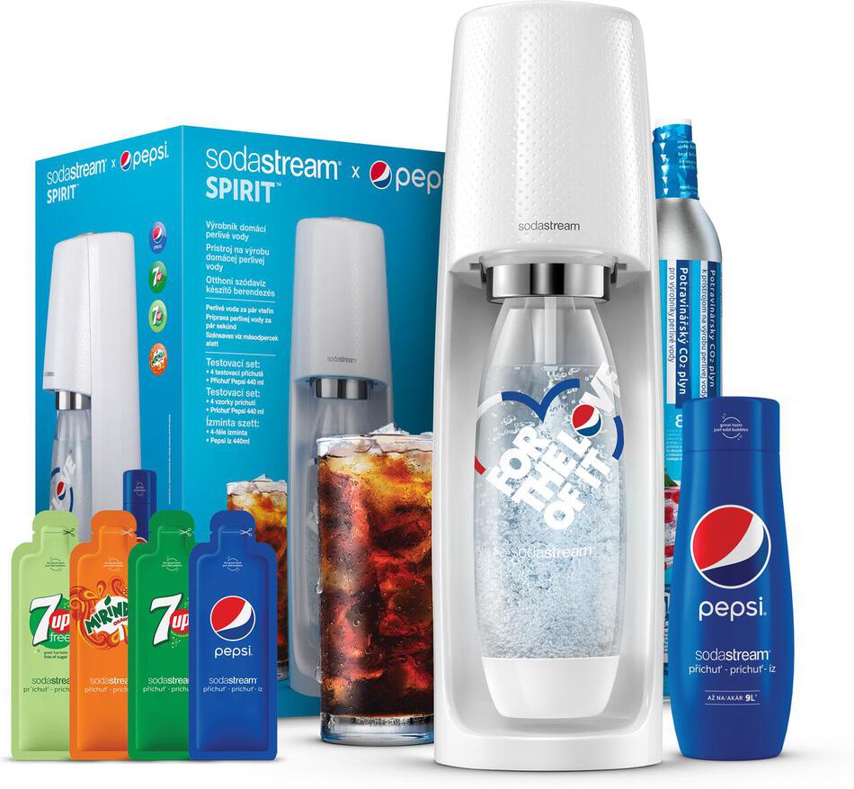 SodaStream Spirit White Pepsi MegaPack + sirup Pepsi 440 ml