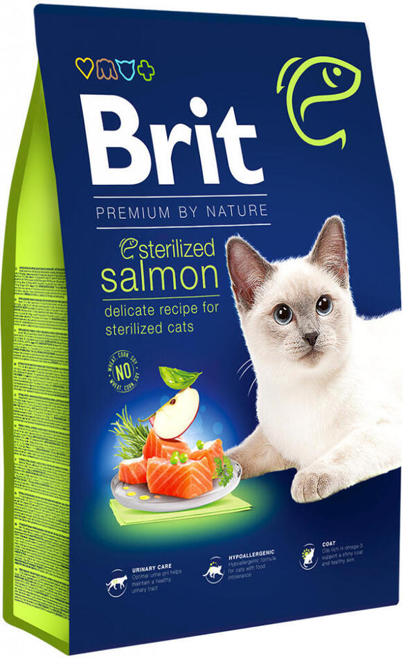 Brit Premium Cat by Nature Sterilized Salmon 8kg