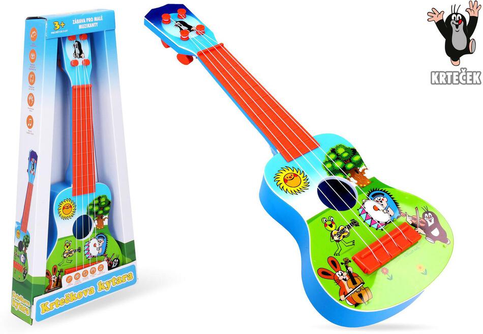 Teddies Kytara Krtek plast 40cm v krabici 19x41x5,5cm