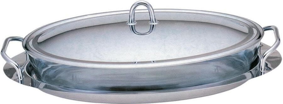 BERLINGERHAUS Servírovací mísa s tácem nerez / sklo 3 L BH-1385