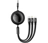USB cable 3in1 Baseus Bright Mirror, USB to micro USB / USB-C / Lightning, 66W, 1.2m (blac