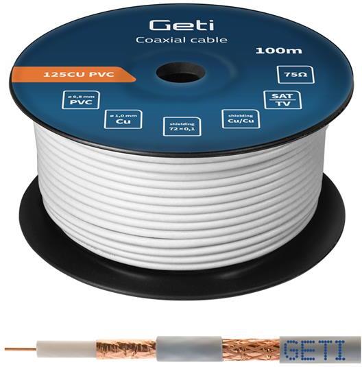Vodič koax GETI 125CU PVC (100m cívka)