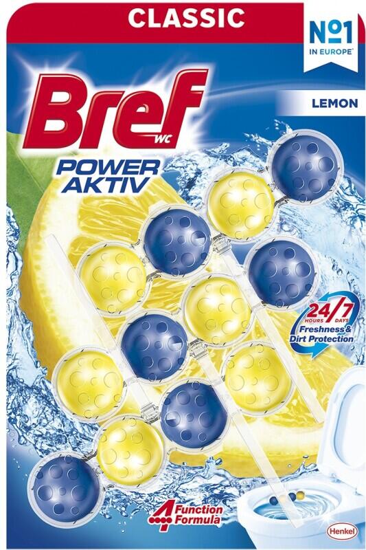 Wc blok Bref Power Aktiv Lemon kuličky 3x50g
