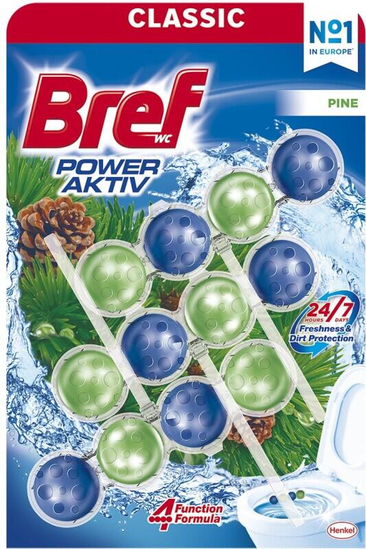 Bref WC blok Power Aktiv Pine, 3× 50 g