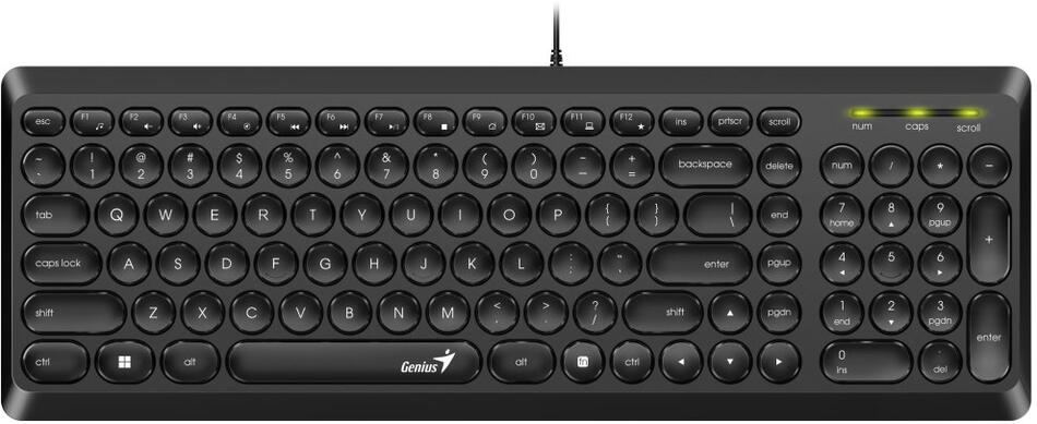 GENIUS Slimstar Q200/ Drátová/ USB/ černá/ retro design/ CZ+SK layout (31310020403)