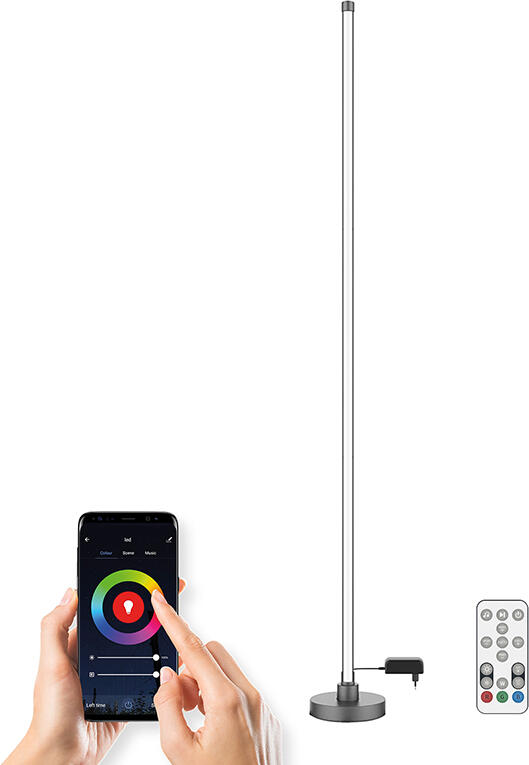 Solight LED smart stojací lampa Rainbow, wifi, RGB, CCT, 140cm