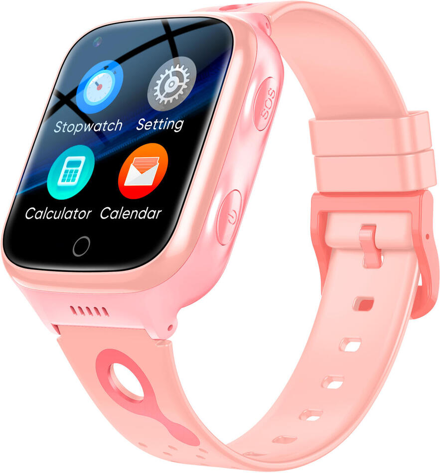 Chytré hodinky Carneo GuardKid+ 4G Platinum, růžové