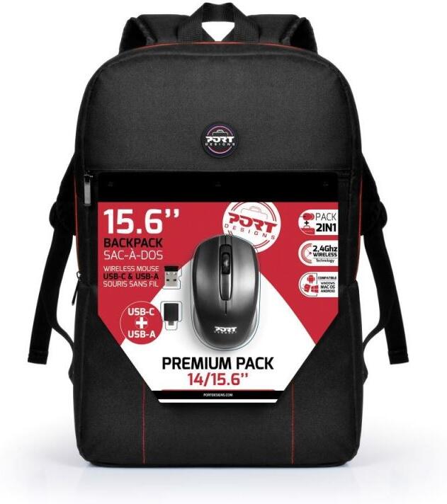 PORT DESIGNS Bundle Premium Backpack 14/15.6" Batoh + Wireless Mouse (501901)
