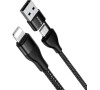 Baseus nabíjecí / datový kabel 2v1 USB-A + USB-C na Lightning 18W 1m, černá (CATLYW-G01)