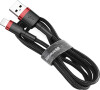 Baseus Cafule nabíjecí / datový kabel USB na Lightning 2,4A 0,5m, červená-černá (CALKLF-A19)