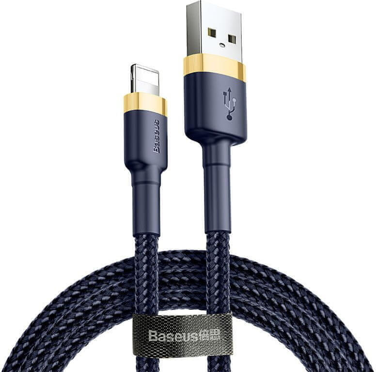 Baseus Cafule nabíjecí / datový kabel USB na Lightning 2,4A 1m, zlatá-modrá (CALKLF-BV3)