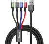 Baseus rychlý nabíjecí / datový kabel 4v1 2* Lightning + USB-C + Micro USB 3,5A 1,2m, černá (CA1T4-A01)