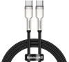 Baseus Cafule Series nabíjecí / datový kabel USB-C samec na USB-C samec s kovovými koncovkami 100W 1m, černá (CATJK-C01)
