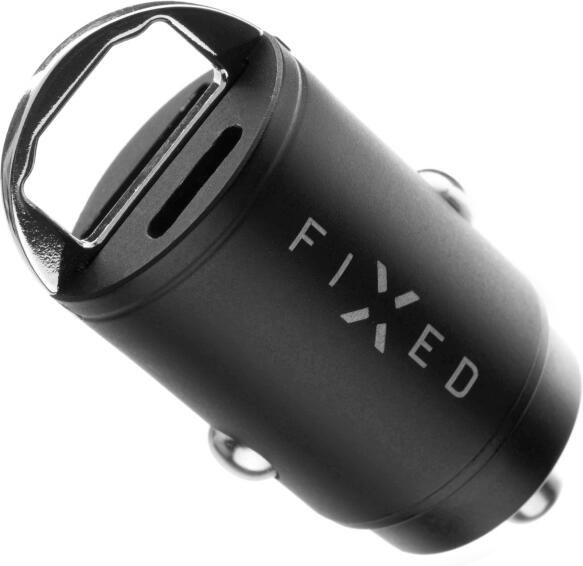 Autonabíječka FIXED s USB-C a USB-A výstupem v miniaturním provedení, podpora PD a QC 3.0, 30W, černá