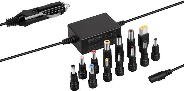 AVACOM QuickTIP-CAR 65W - univerzální autoadaptér pro notebooky + 13 konektorů (ADDC-UNV-A65W)