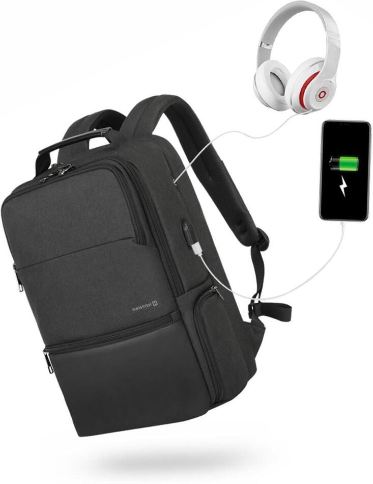 SWISSTEN LAPTOP BACKPACK GUIDE 15,6" ČERNÝ