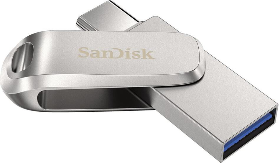 SanDisk Ultra Dual Drive Luxe USB-C 64GB / USB 3.0 Typ-C / USB 3.0 Typ-A / stříbrný (SDDDC4-064G-G46)