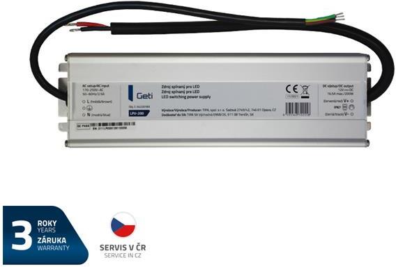 Zdroj spínaný pro LED 12V/200W GETI LPV-200
