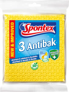 Spontex antibakteriální houbová utěrka, 3 ks