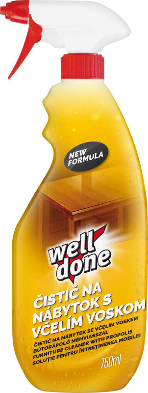 Well Done čistič na nábytek se včelím voskem, 750 ml