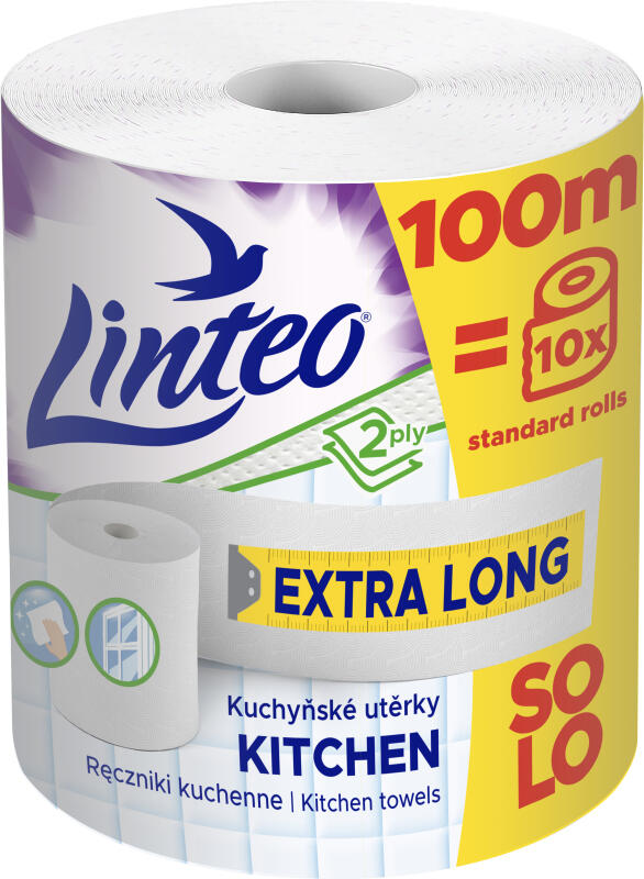 Linteo Mega 2vrstvé kuchyňské papírové utěrky, 100 m, 1 role