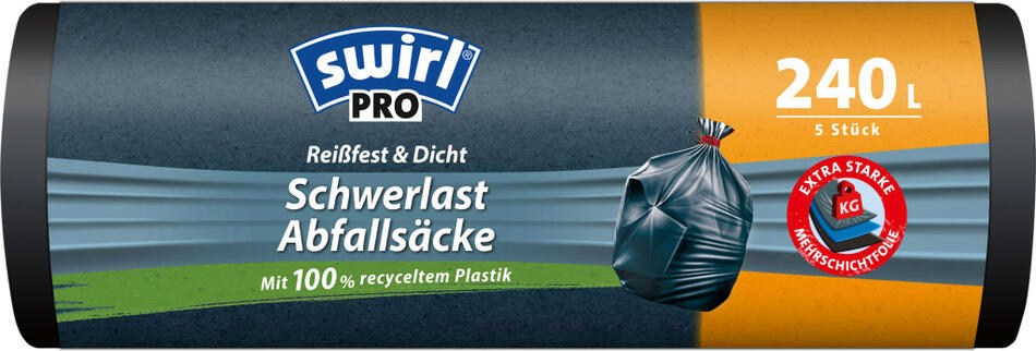 Swirl Profi pytle na těžký odpad 240 l, 100 × 125 cm, 36 µ, 5 ks