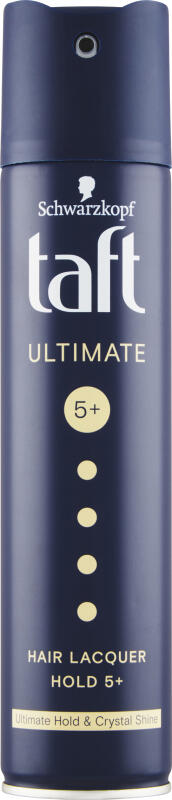 Taft Ultimate, lak na vlasy s maximální fixací s efektem lesku, síla fixace 5+, 250 ml