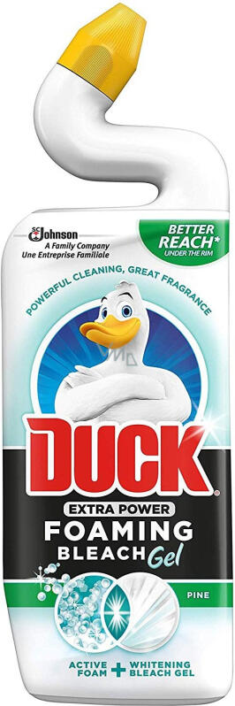 Duck Extra Power Pine pěnivý bělící WC gel, 750 ml