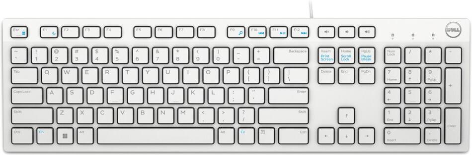 DELL klávesnice KB216/ multimediální/ německá/ GER/ DE/ USB/ drátová/ bílá (580-ADHW)