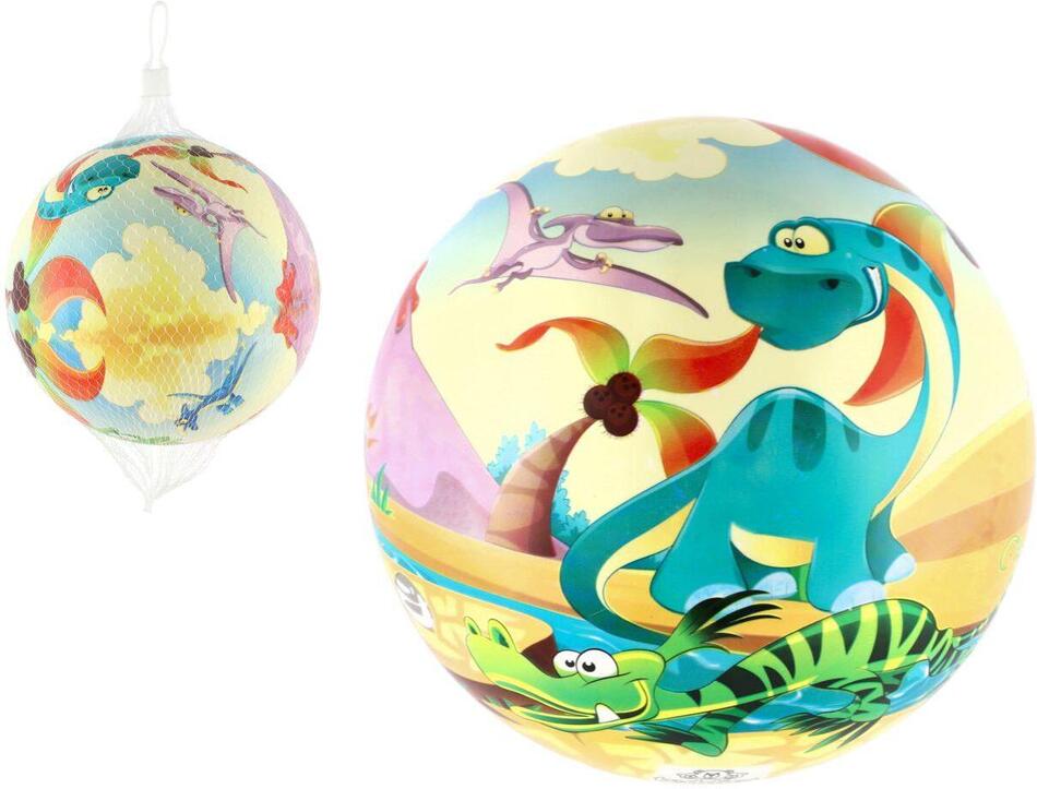 Teddies Míč nafouknutý dinosaurus vinyl průměr 22cm v síťce