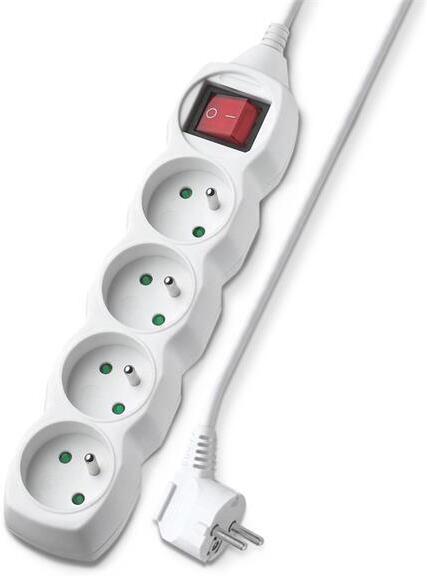 Prodlužovací kabel 4 zásuvky 2m GETI GEC42S s vypínačem