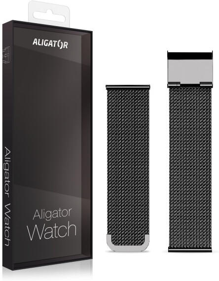 Náhradní kovový řemínek pro Aligator Watch Life 20mm, černý