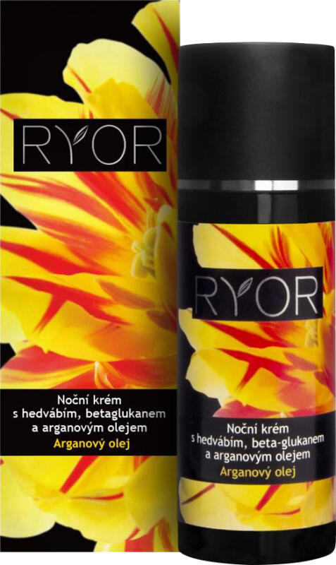 RYOR noční krém s hedvábím, beta-glukanem a arganovým olejem 50 ml