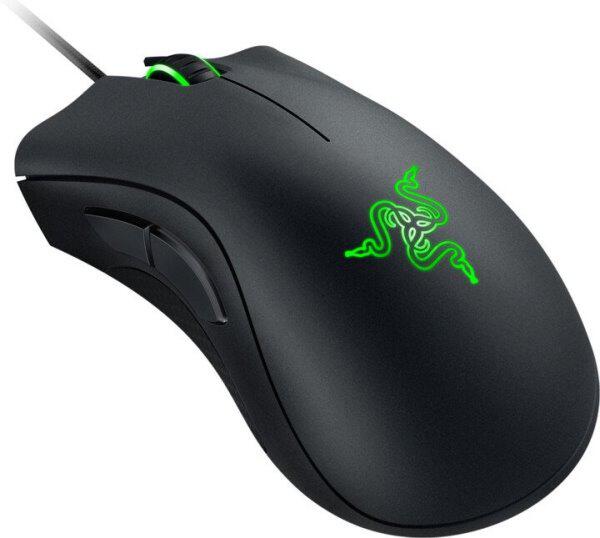 Razer DeathAdder Essential - myš drátová/herní/programovatelná/6400DPI/zelené podsvícení/černá (RZ01-03850100-R3M1)