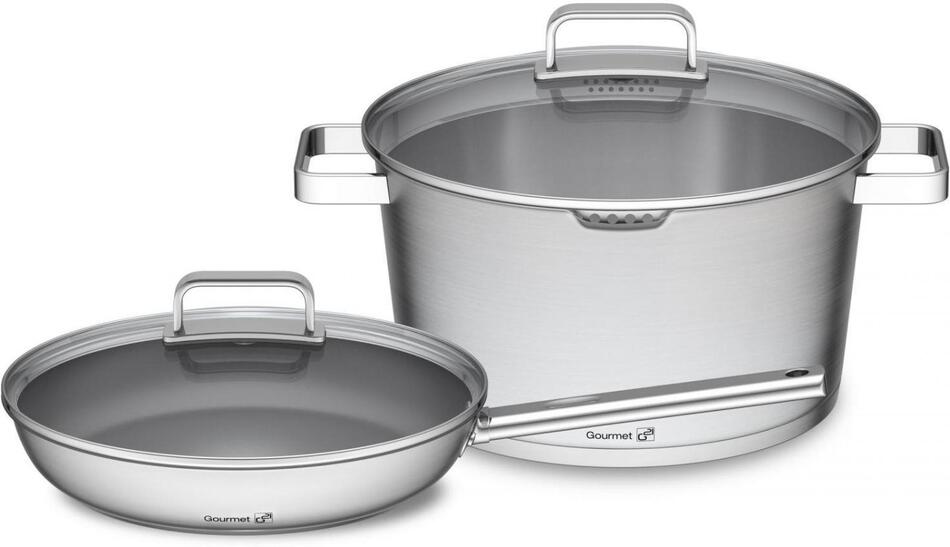 Sada nádobí G21 Gourmet Magic s cedníkem, 4 díly, nerez