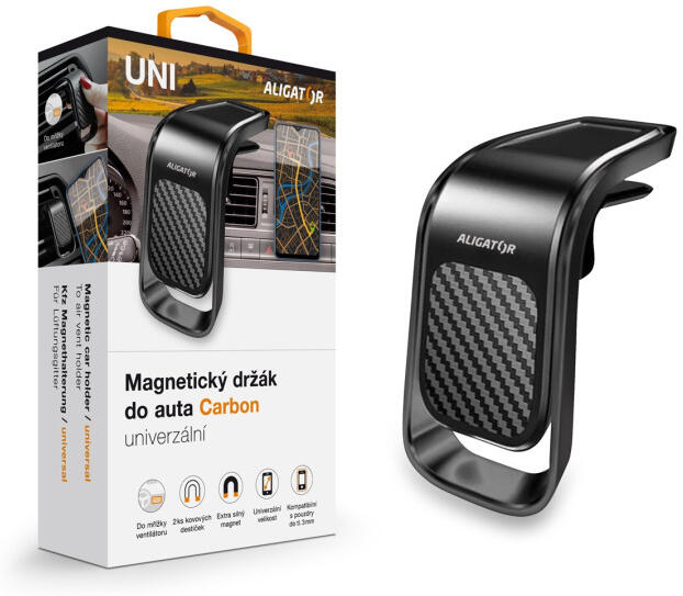 Magnetický držák do auta HA15 ALIGATOR Carbon, univerzální