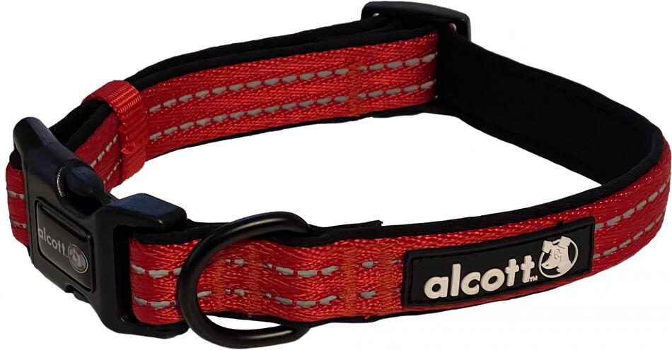 Alcott Reflexní obojek pro psy Adventure zářivě červený velikost S