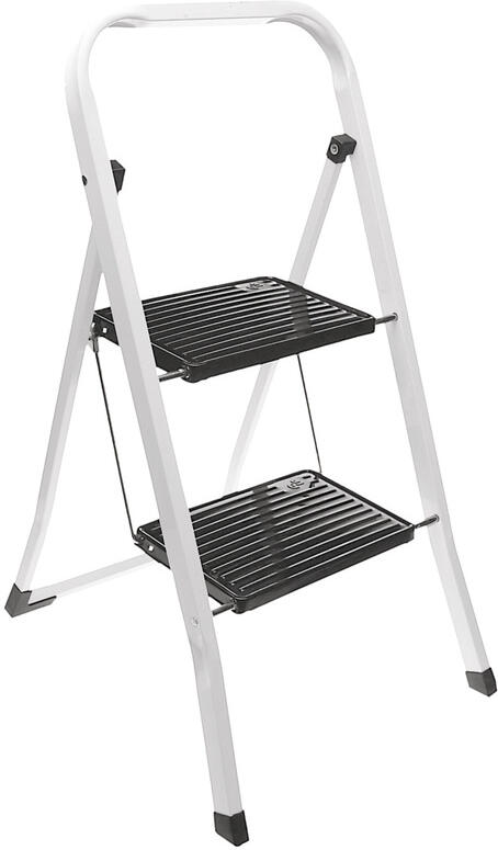 Schůdky Homestyling KO-C80001220 ocelové 2 nášlapy, bílá / černá