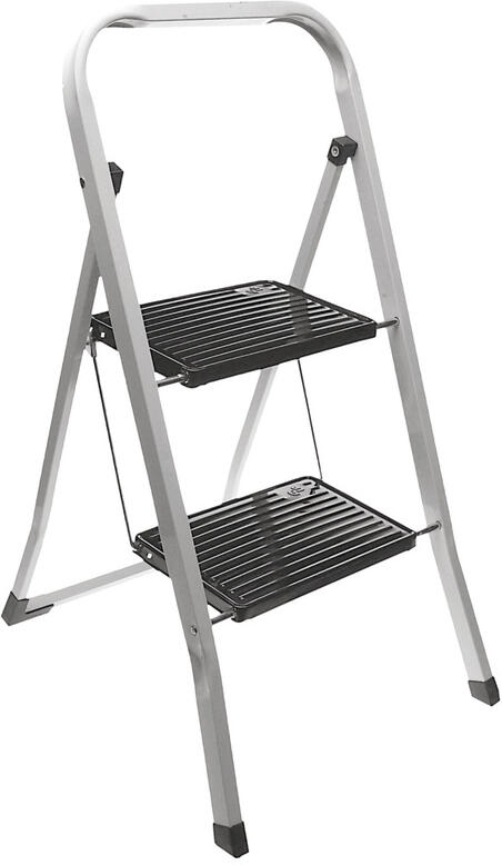 Schůdky Homestyling KO-C80001230 ocelové 2 nášlapy, stříbrná / černá