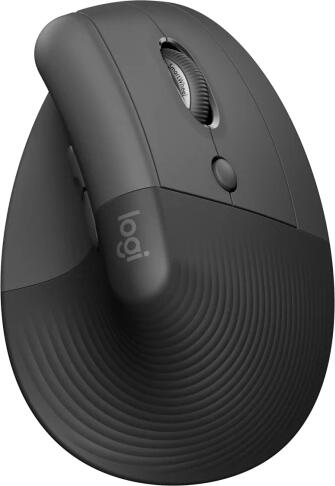 Logitech Lift/Vertikální/Optická/Pro praváky/4 000 DPI/USB+BT/Grafitová (910-006473)