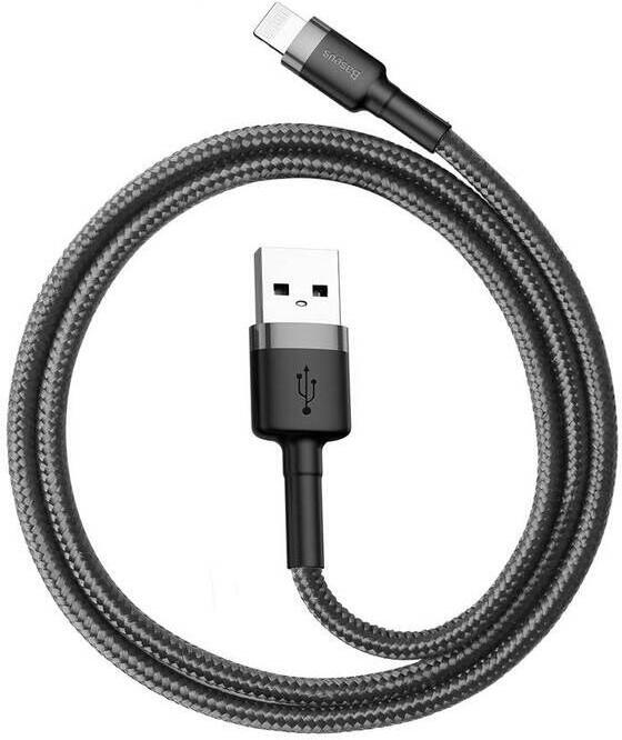 Baseus Cafule nabíjecí / datový kabel USB na Lightning 2,4A 0,5m, šedá-černá (CALKLF-AG1)