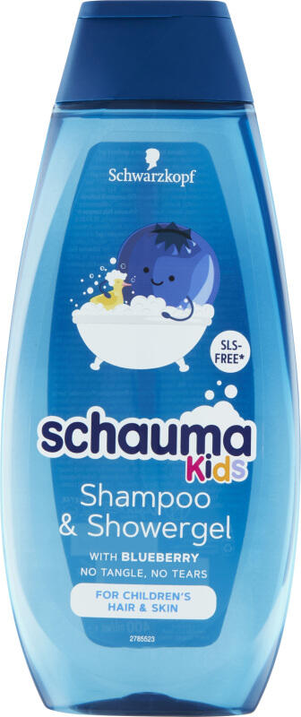 Schauma šampon a sprchový gel Kids s extraktem z borůvky, 400 ml