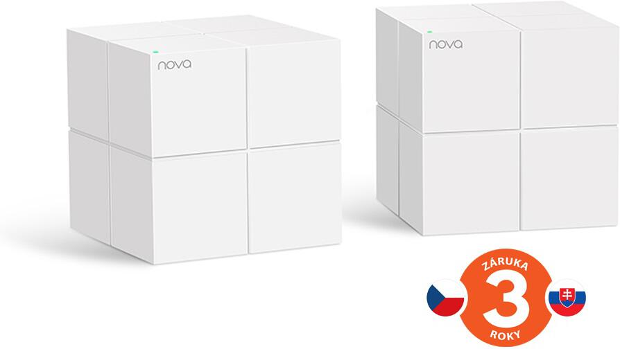 Tenda Nova MW6 (2-pack) WiFi AC1200 Mesh Gigabit system, MU-MIMO, 4x GLAN/GWAN, SMART CZ aplikace (75011870)