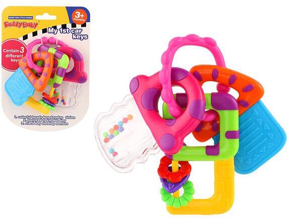 Teddies Chrastítko/Kousátko klíče plast 10x12cm na kartě 3m+